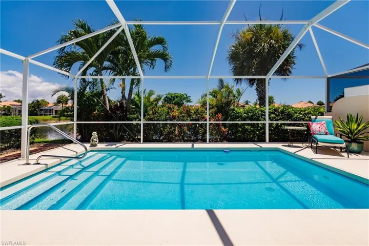 View of sunny south facing pool