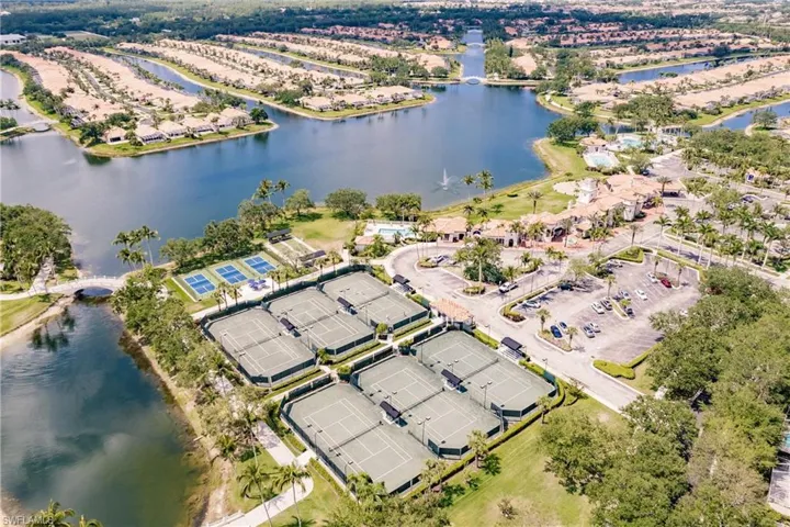 Sports complex with tennis, pickleball, bocce, and gym with lap pool.