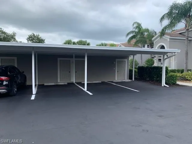 View of covered parking lot