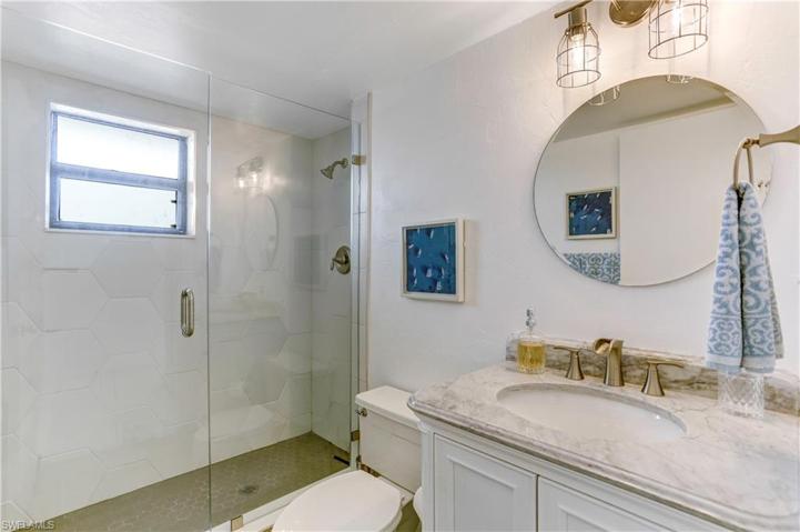 Newly renovated guest bath.