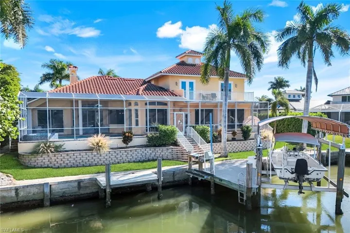 Beautiful view of the home from canal.