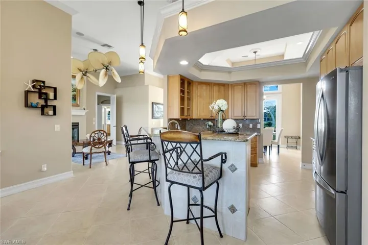 Open kitchen for entertaining.