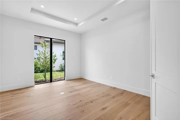 Study/fex space features large floor to ceiling window