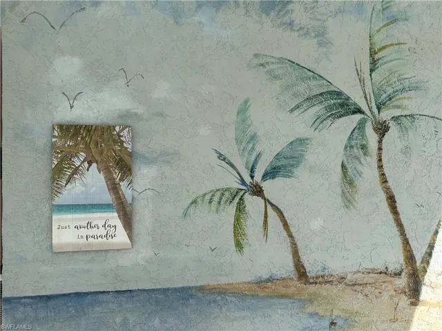 Mural on the pool house. Don't miss your opportunity in paradise!