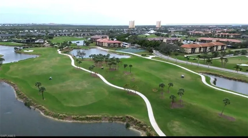 Looking over the golf course toward the Gulf. Sanibel Island is on the horizon in the upper right corner of photo