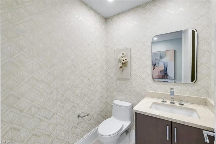 Well-appointed powder room.
