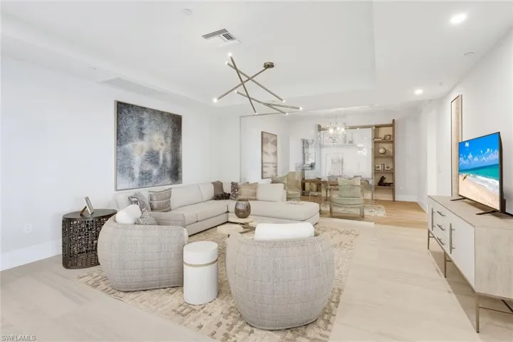 Set between the kitchen and office, glass detailing maintains an airy, open feel.