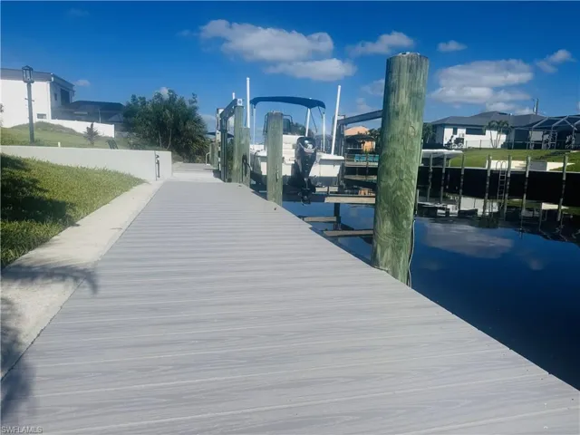 Dock featuring boat lift