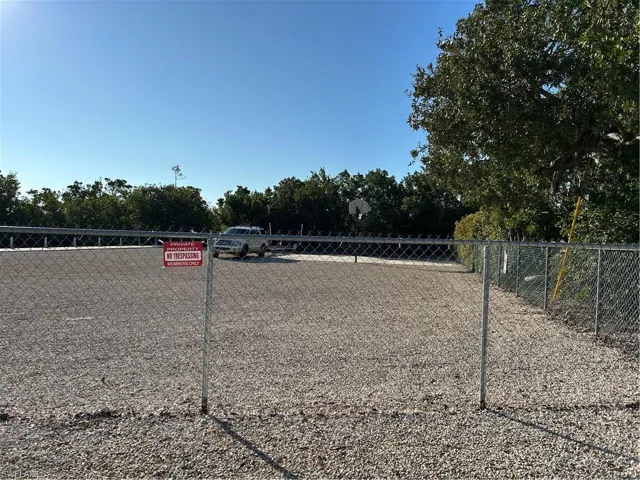 Parking and basketball court