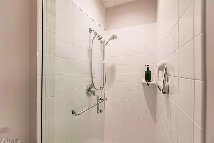 Bathroom with an enclosed shower