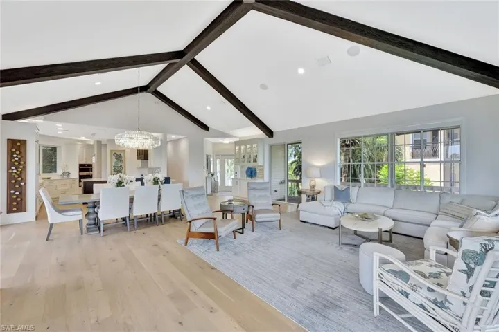 Open living area with easy access to the kitchen and outdoor entertaining spaces.