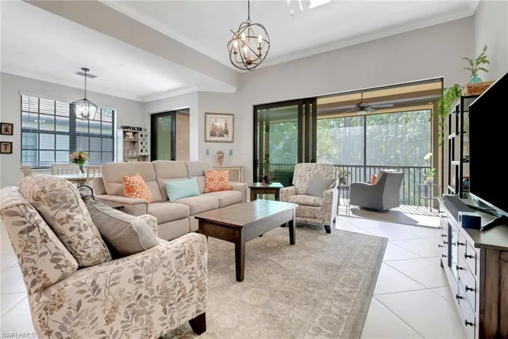 Family room open to the lanai and preserve area