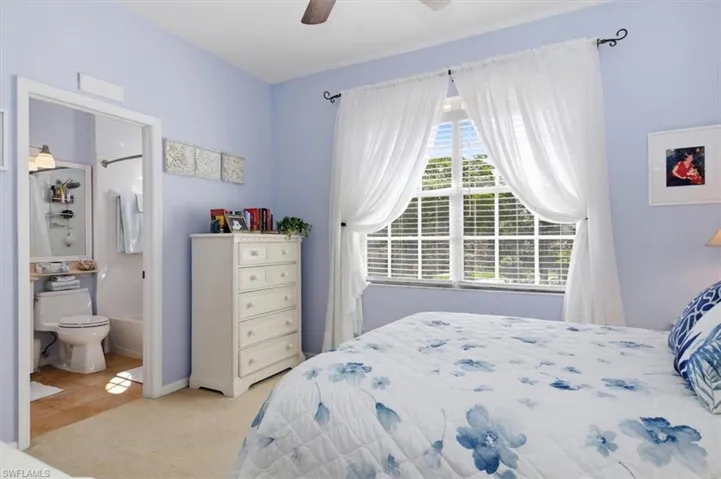 Inviting guest suite with bath.