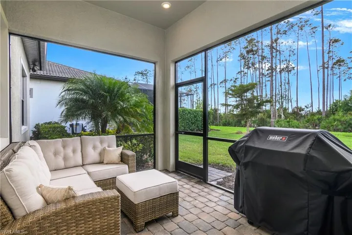 Enjoy your morning coffee or evening cocktail on your screened lanai which overlooks a huge backyard and includes amazing sunsets each day.