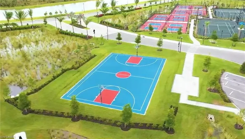 Full Court basketball, 8 pickleball courts, 6 tennis courts, on-site racquet pro, and lots of opportunities for open play.