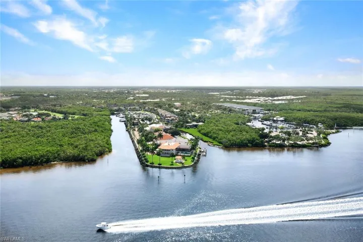 Bird's eye view of the properties on the Island.
