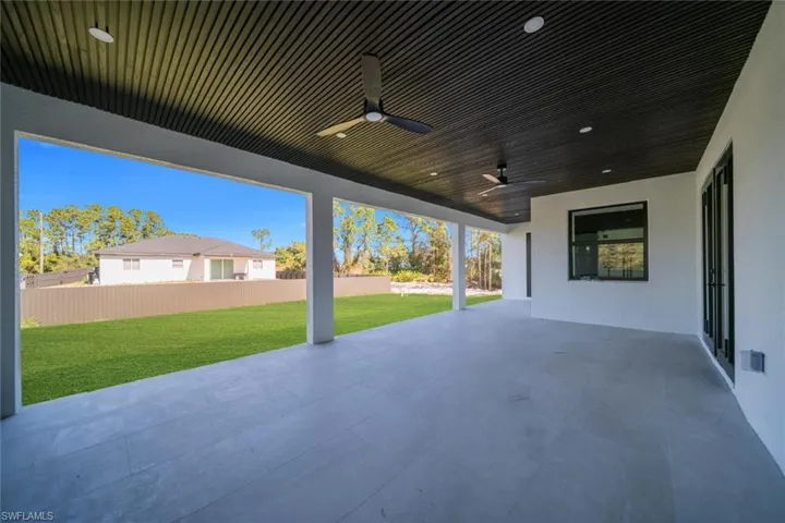 View of patio / terrace featuring a ceiling fan