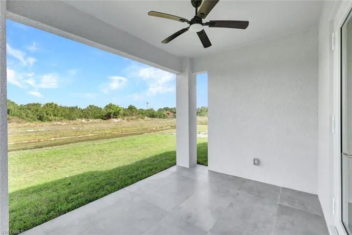 View of patio / terrace featuring ceiling fan