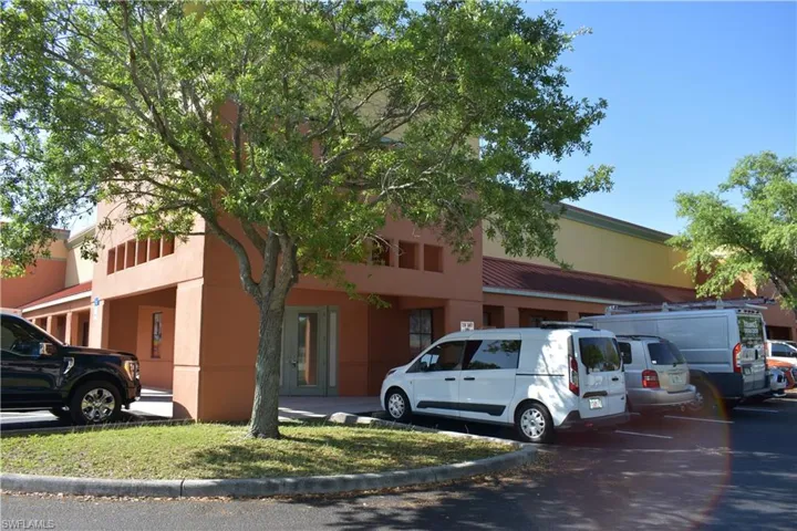 Photo from parking lot showing unit 110