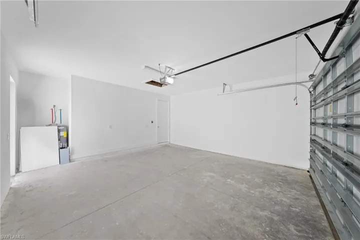 Garage with water heater