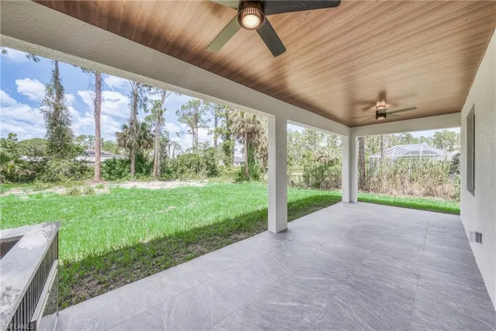 View of patio / terrace with a ceiling fan