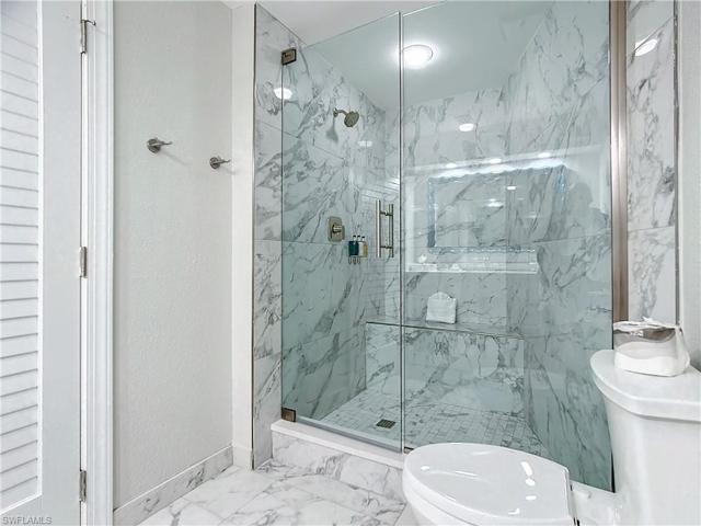 guest bathroom and walk in shower