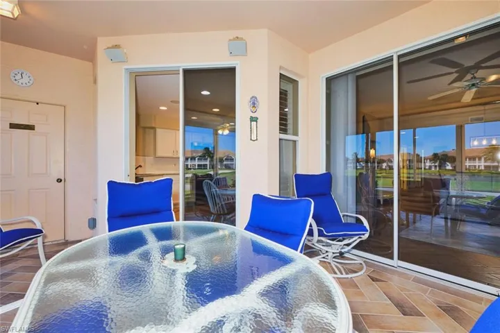 View of patio / terrace with outdoor dining area and ceiling fan