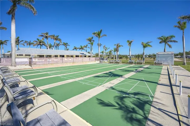 View of shuffleboard court