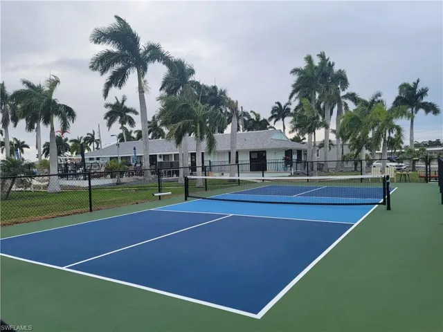 View of tennis court