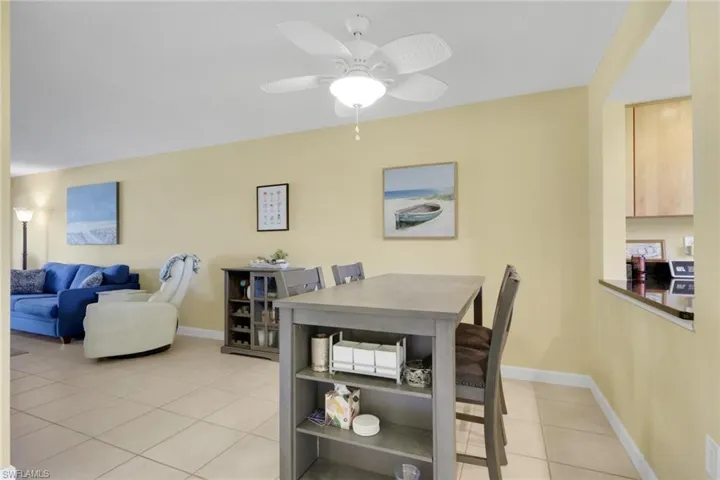 Dining area opening into living room