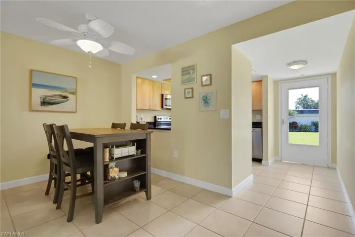 Dining area with kitchen pass-through