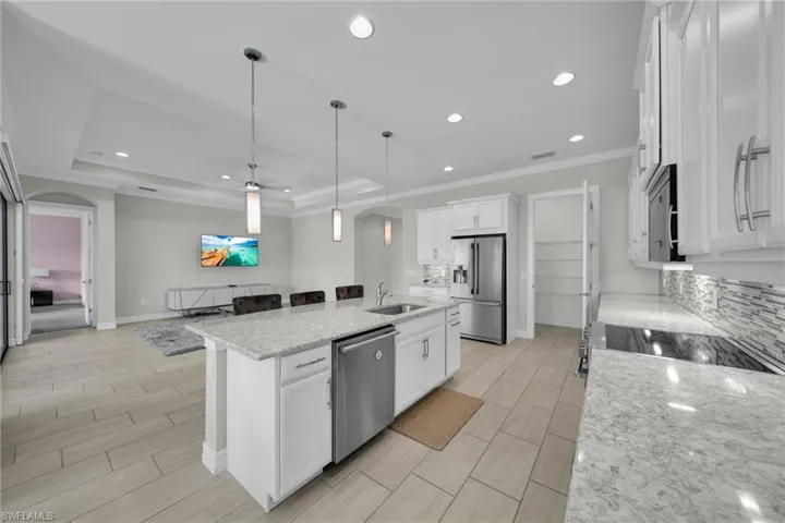 Chef Kitchen, Great Room leading into Master Suite