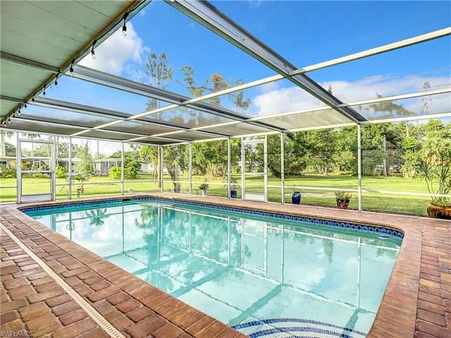 Pool with park views
