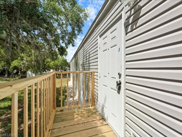 View of wooden deck