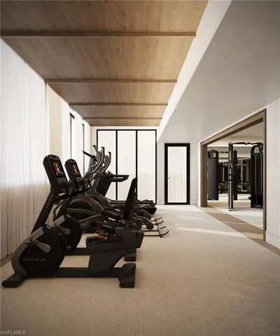 Cardio Work Out Space in Amenity Room  - Rendering