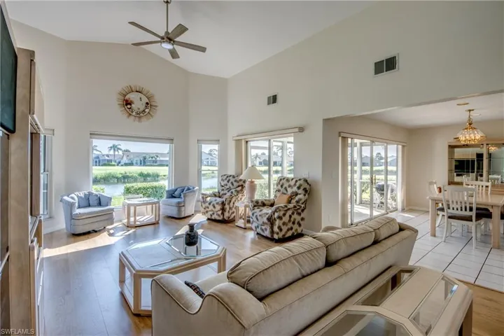 Home overlooks lake and golf course from almost  every room.