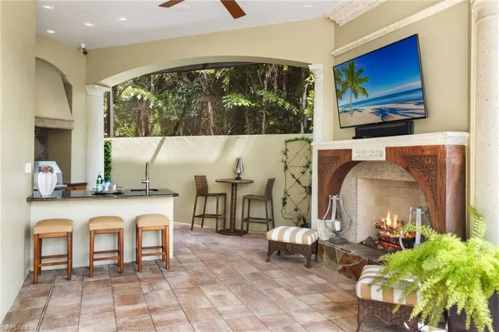 View of patio / terrace featuring an outdoor bar