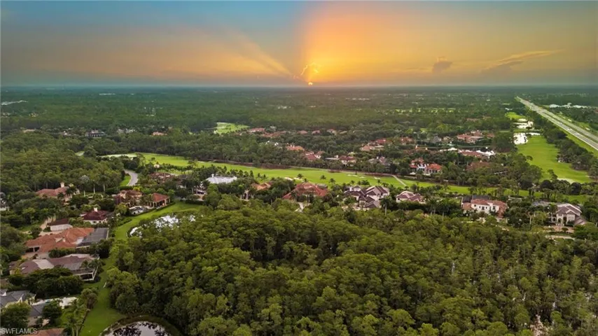 View of aerial view at dusk