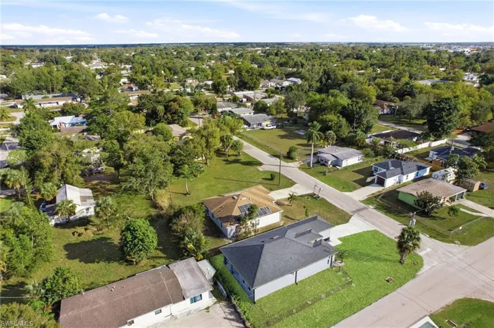 Aerial view of residential area