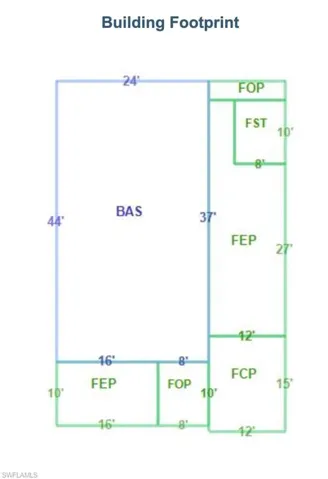Previous building footprint
