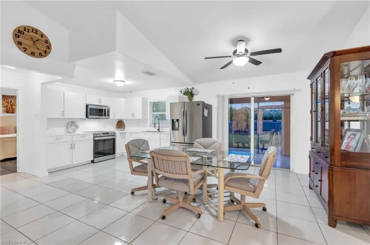 Tiled dining room