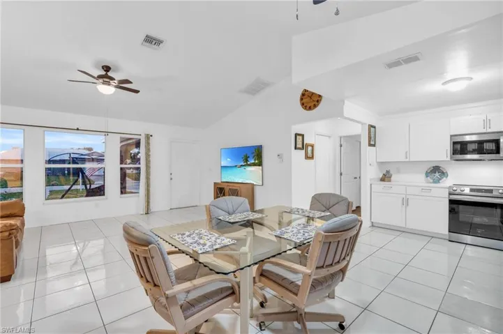 Tiled dining space