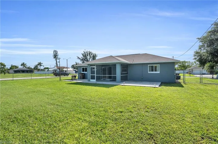 Large fenced yard, corner lot
