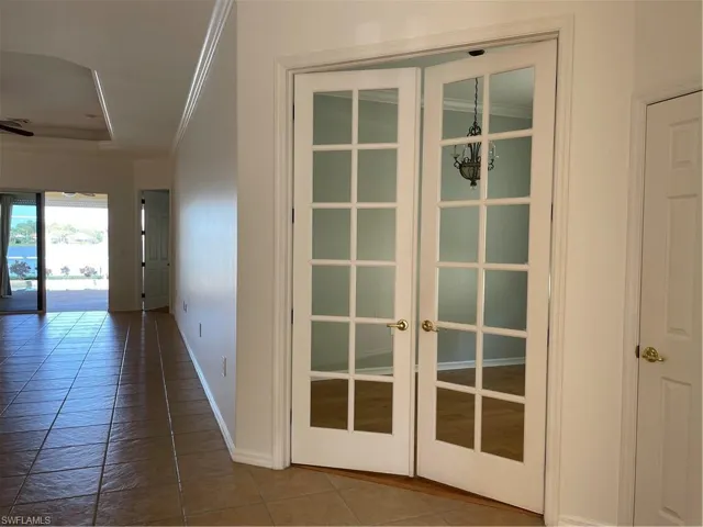 French doors to the Bedroom/Den