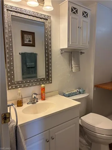 Bathroom with vanity and toilet