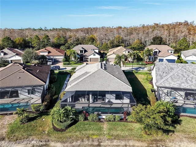 Aerial Rear Pool View w/ Custom Landscaping