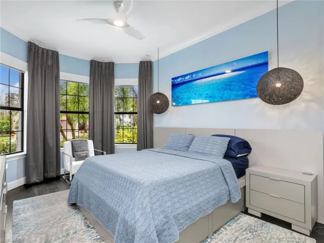 Front Bedroom With Bay Window and Custom Draperies