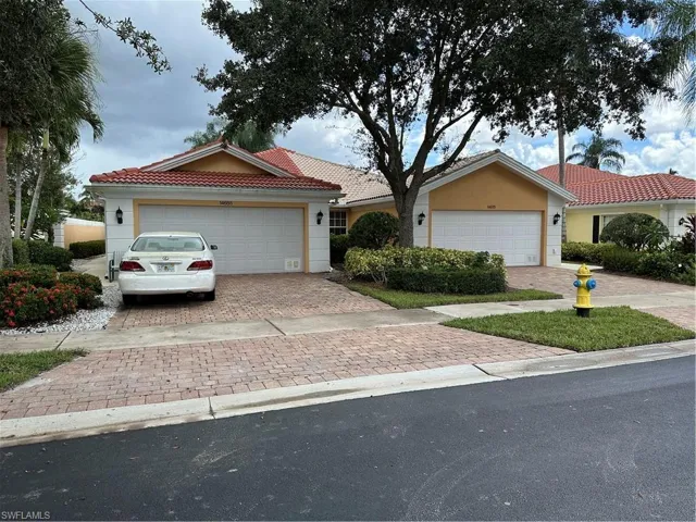 View of front of home with a garage