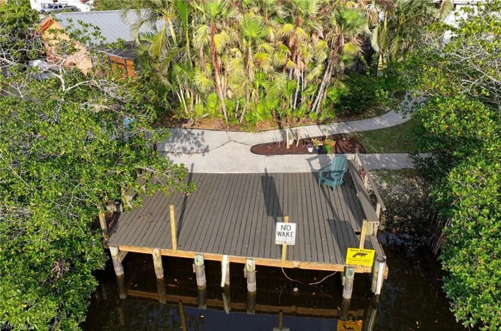 Aerial View of Private Dock on River