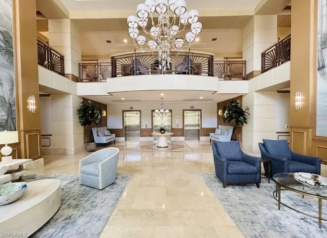 Two story entry lobby